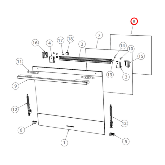 550247P Fisher & Paykel Oven Inner Glass Door
