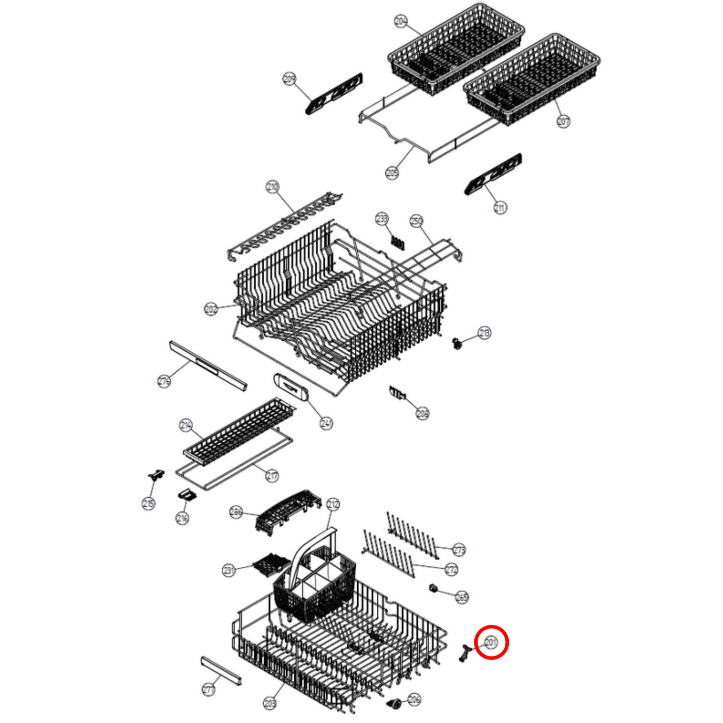 555551 Asko Dishwasher Plate Rack Holder Adjustment 5502-B
