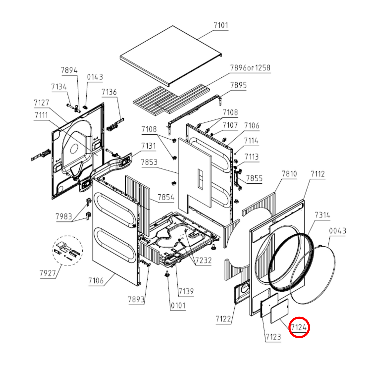 559500 Asko Dryer Washing Machine Filter Cover Lid