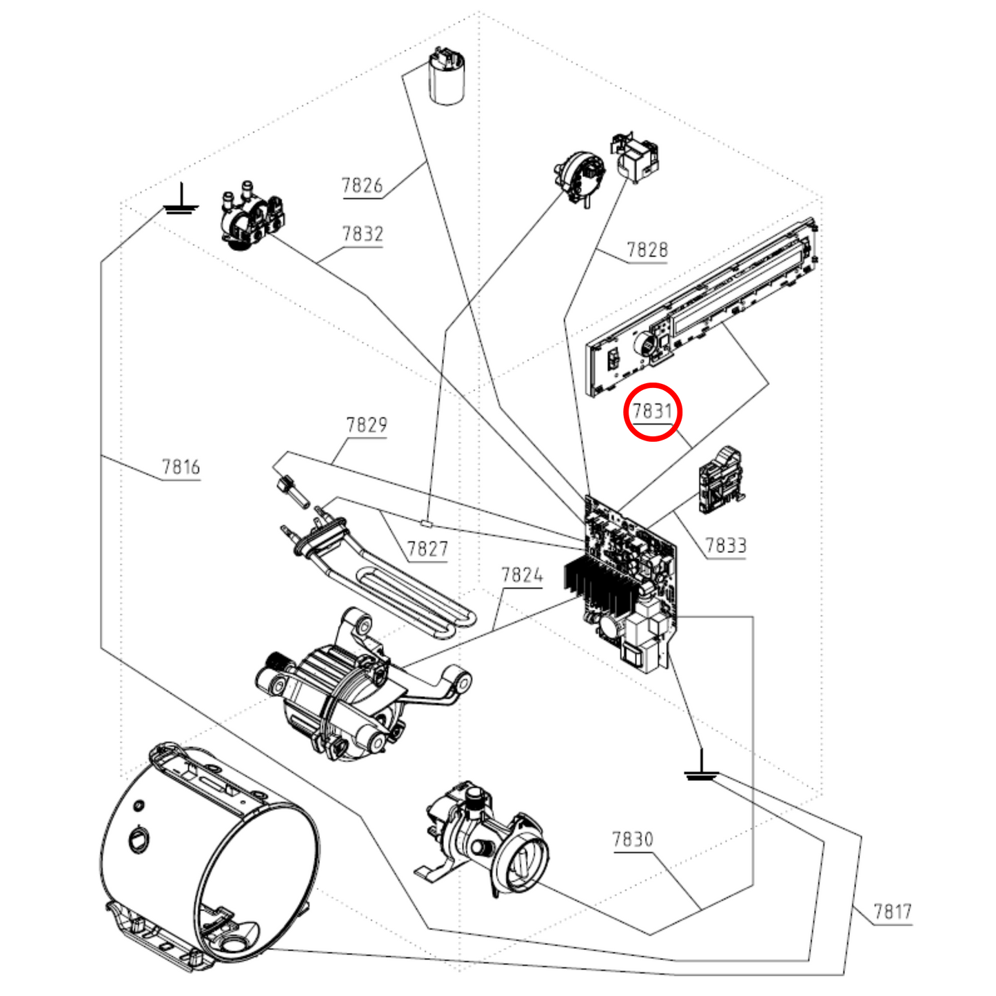 561791 Asko Washing Machine Wiring Harness Control Unit