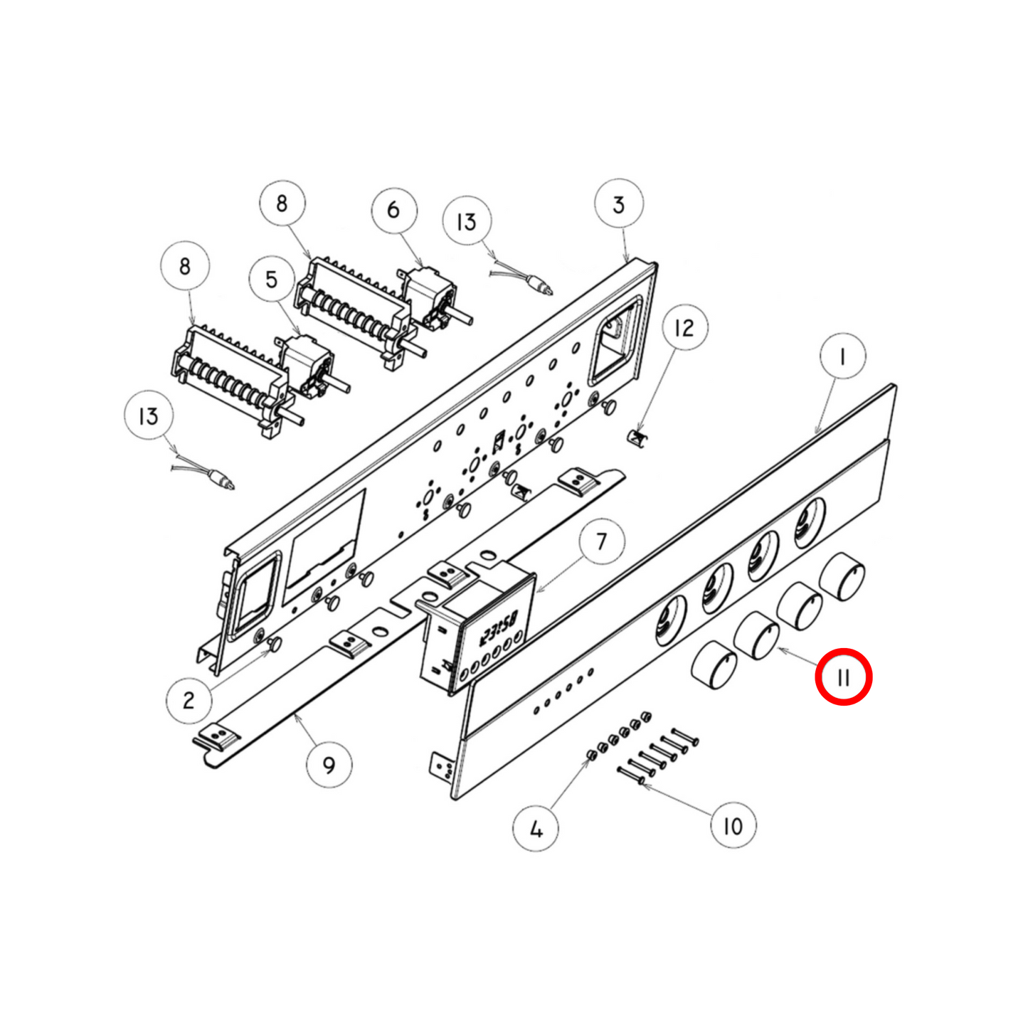 563282 Fisher & Paykel Oven Knob Single - 561305, 563049