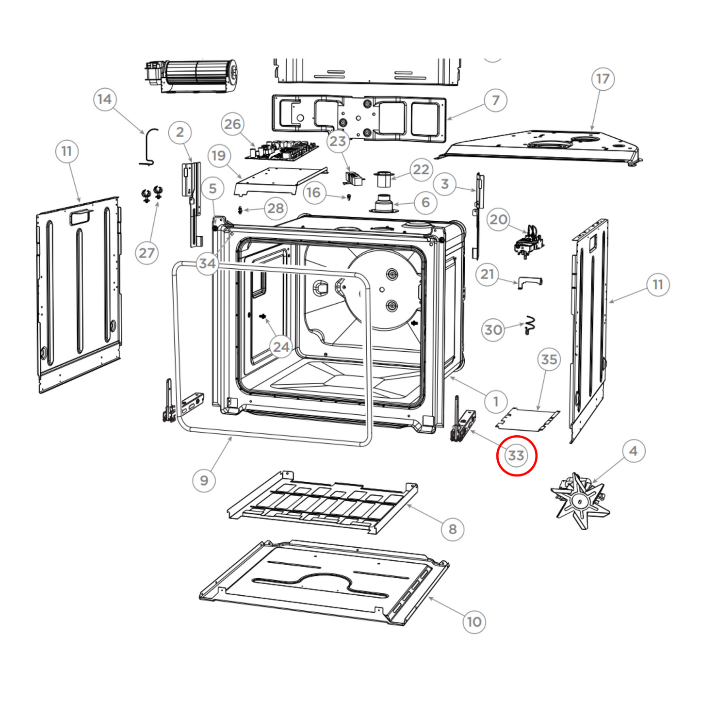565189 Fisher & Paykel Oven Door Hinge K19 3P - 561551