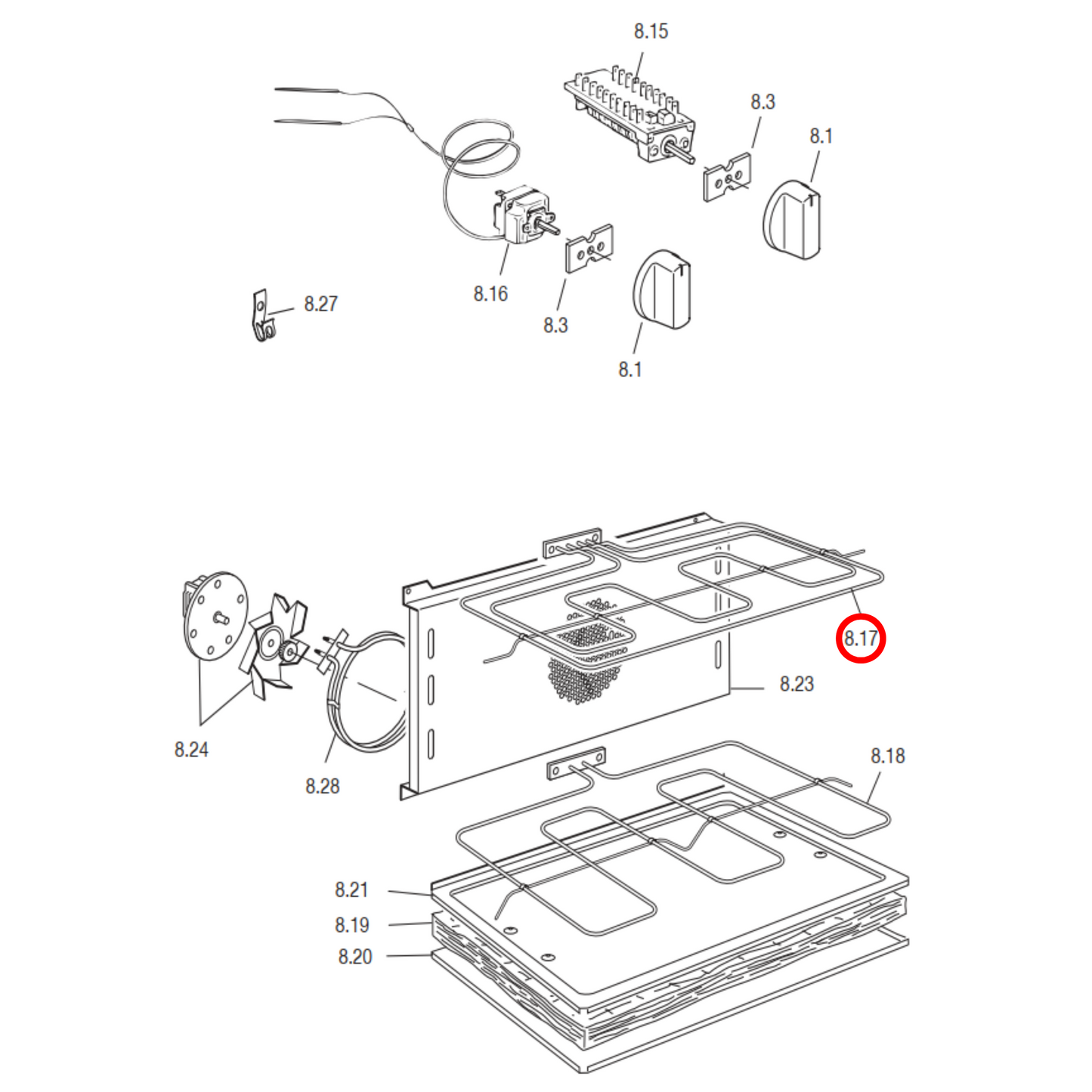 575995 Delonghi Oven Top Grill Heating Element - 062100004
