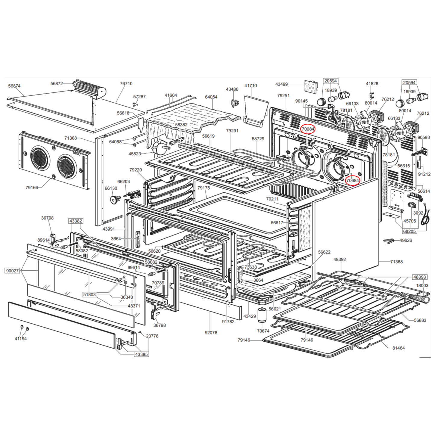 806890593 Smeg Oven Fan Forced Element 1550W
