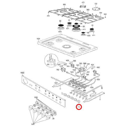 604072 Baumatic, Euromaid, Venini Gas Oven Microswitch Daisy Chain Catenary