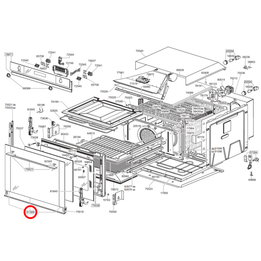 692532359 Smeg Oven Outer Door Glass
