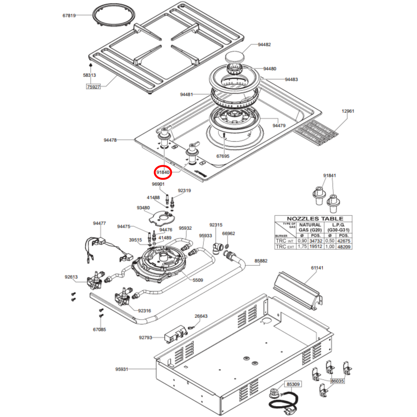 694975927 Smeg Cooktop Knob