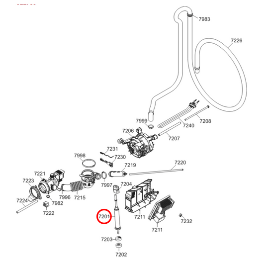 805002 Asko Washing Machine Tub Shock Absorber Assembly - 441928, 464524