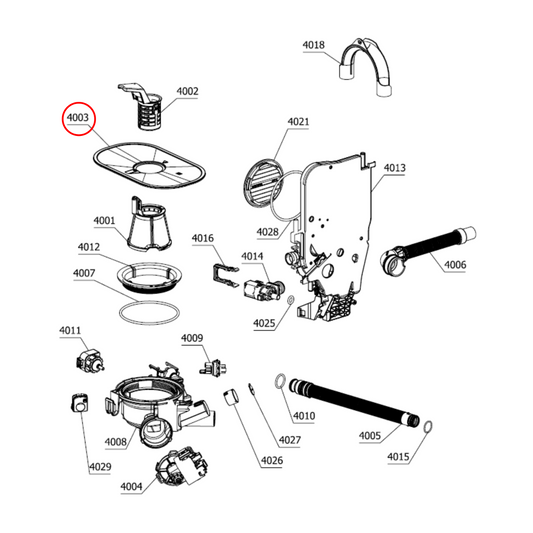 812045 Asko Dishwasher Upper Strainer Filter Plate