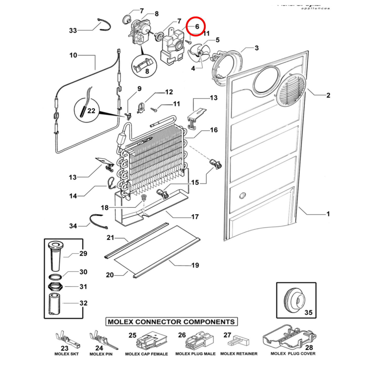 813438P Fisher & Paykel Fridge Fan Motor Cover