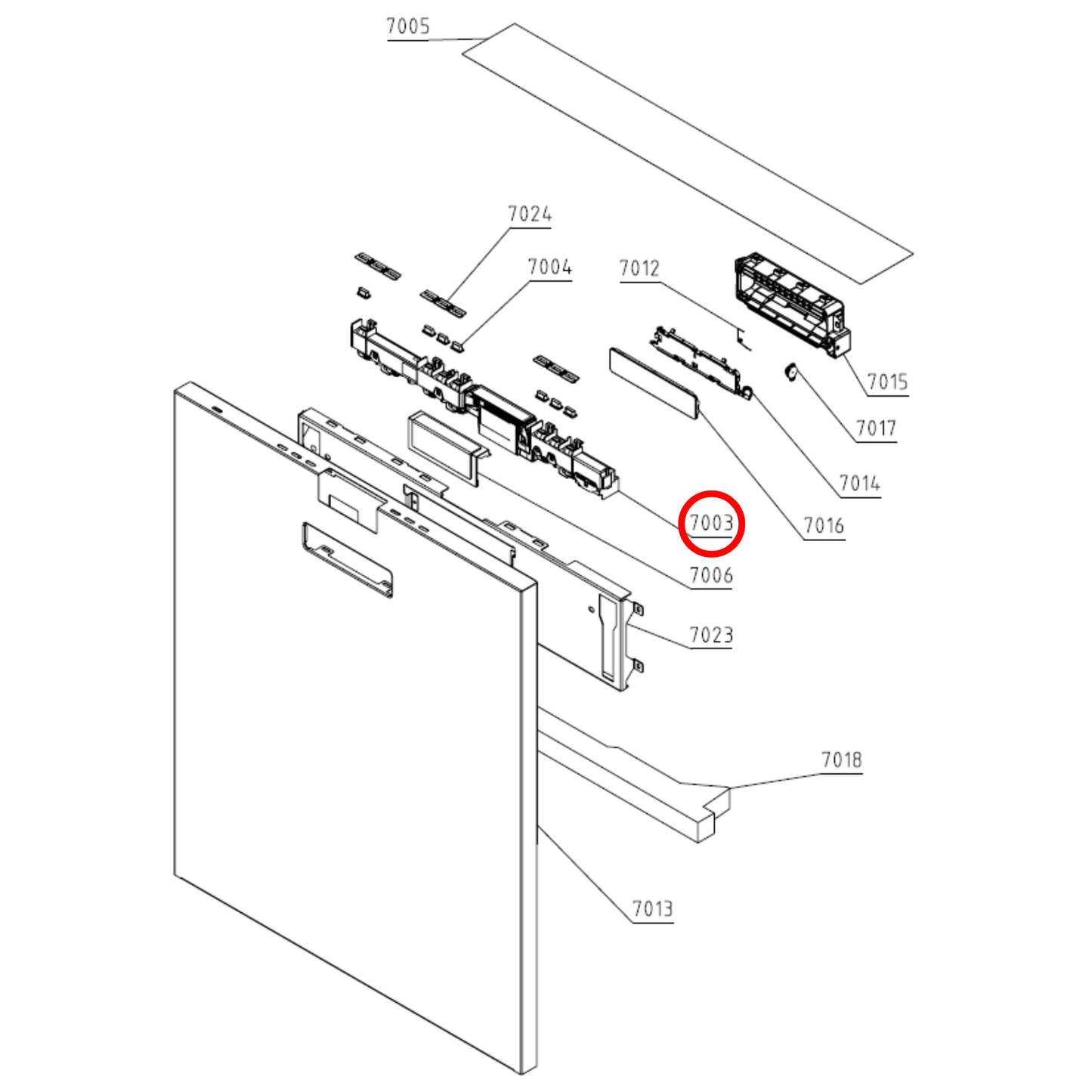 818169 Asko Dishwasher User Interface PCB