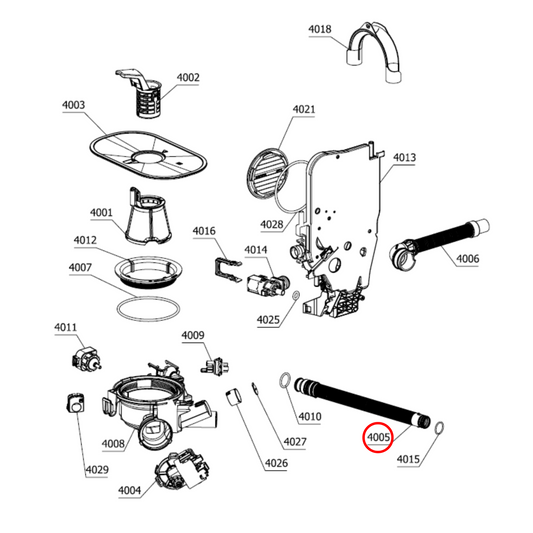 825235 Asko Dishwasher Drain Hose Inner - 563263