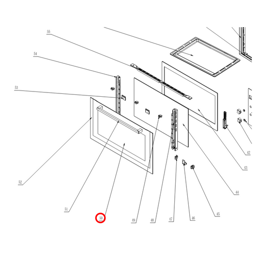 833102159TB Technika Oven Outer Door Glass Panel - 30500200086