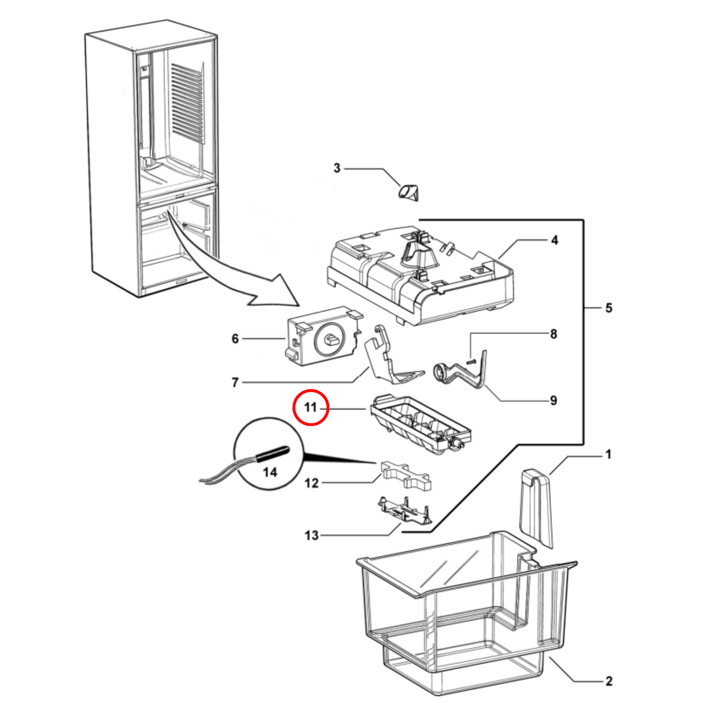 836907 Fisher & Paykel Fridge Freezer Ice Tray