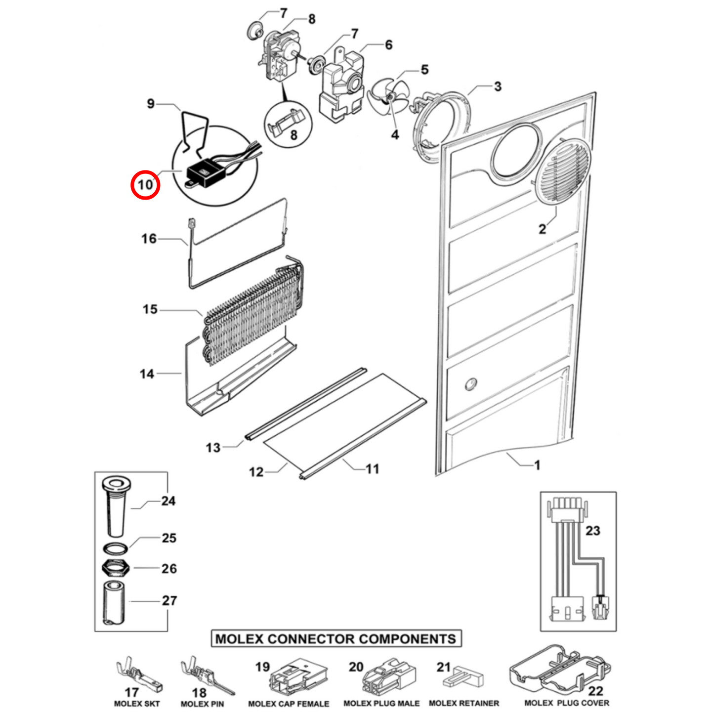 855377P Fisher & Paykel Fridge Thermostat Harness Kit