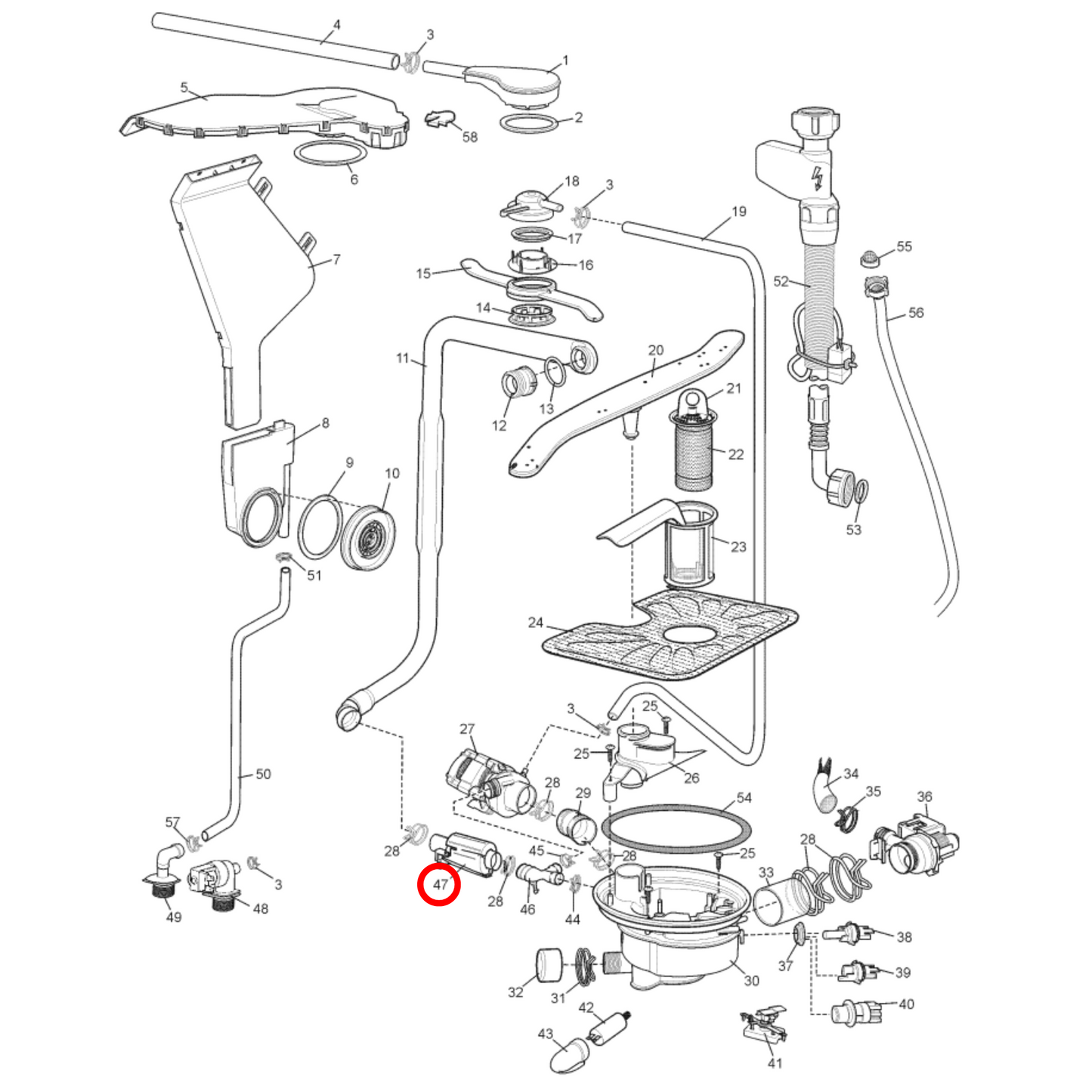 85801224000124 Electrolux Dishwasher Inline Element 2000W - 0122400012