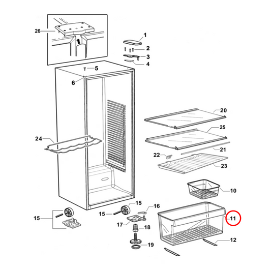 876537 Fisher & Paykel Fridge Veggie Crisper Bin
