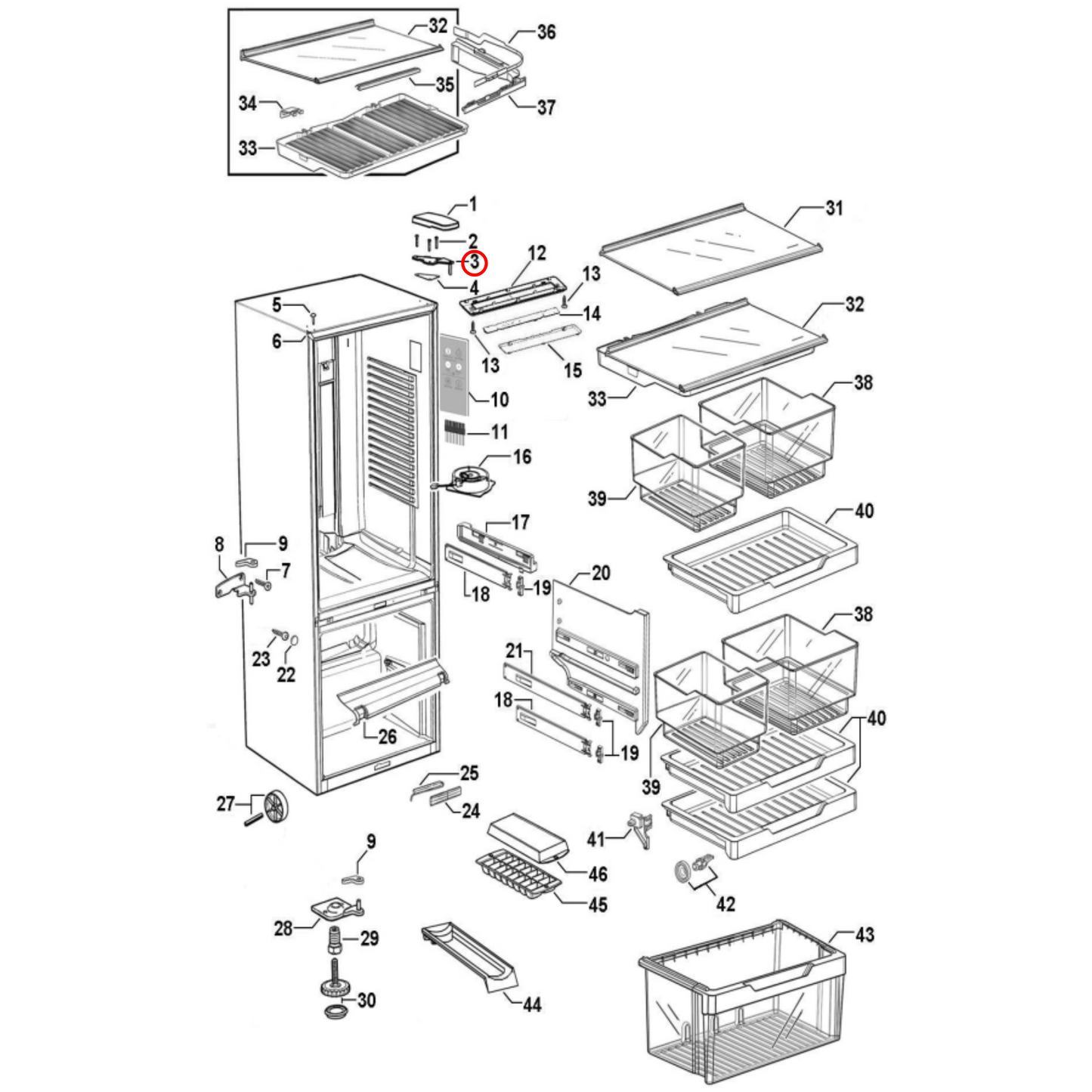 880526P Fisher & Paykel Fridge Bracket Top Hinge Plate