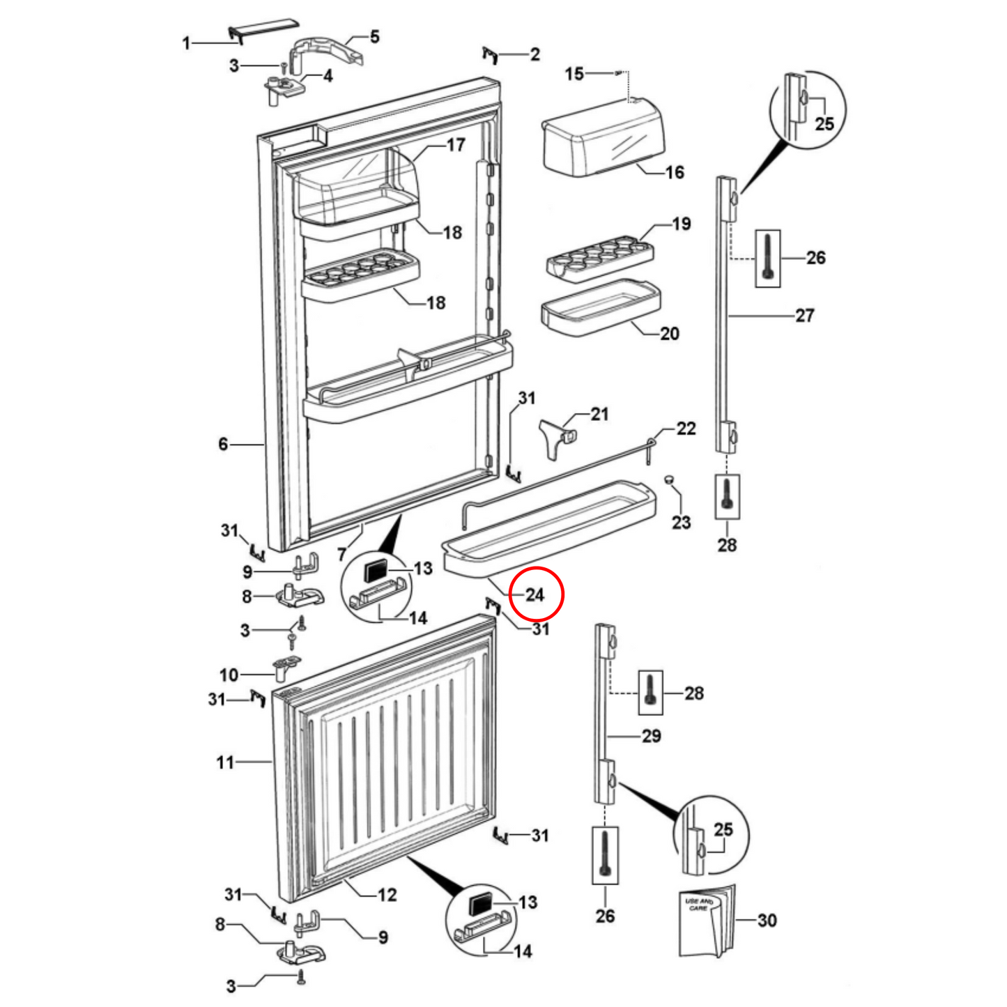 882688 Fisher & Paykel Fridge Door Shelf
