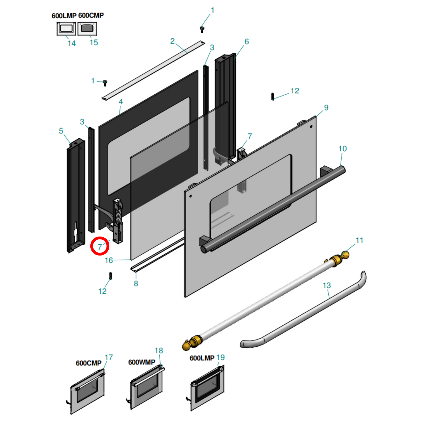 A/028/41 ILVE Oven Door Hinges Pair - SE261