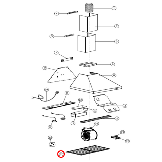 ATFL53B2901 Omega Rangehood Aluminium Filter 270Mm X 319Mm