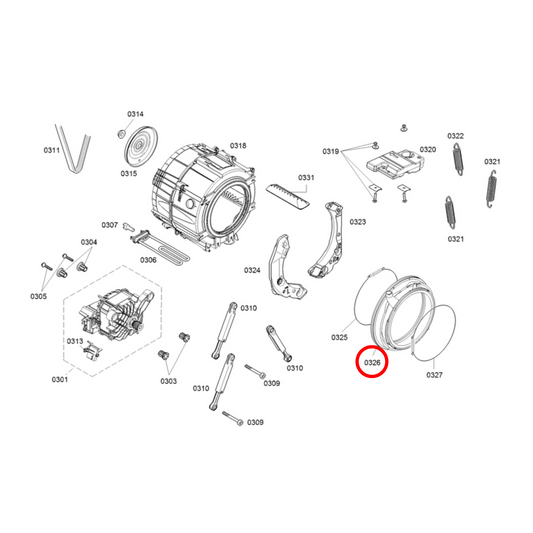 00776962 Bosch Washing Machine Door Seal With Vent - BO126