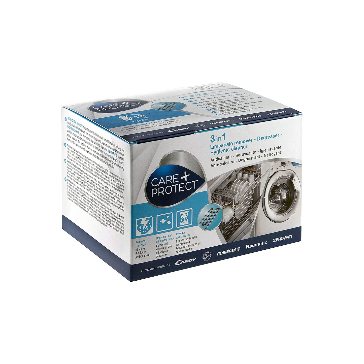 35601768 Care & Protect3 In 1 Limescale Remover, Degreaser, Hygienic Cleaner 50G