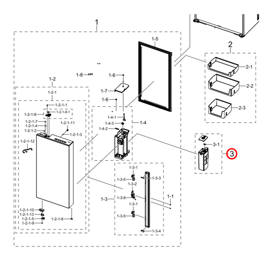 DA97-21261H Samsung Fridge Water Filter Jug - DA97-21261K