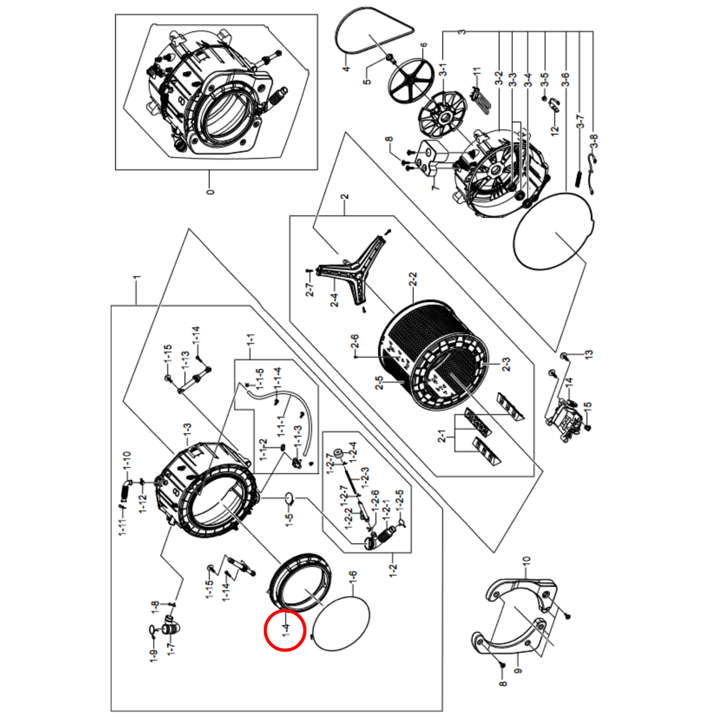 DC64-03198A Samsung Washing Machine Door Seal - DC64-03198D