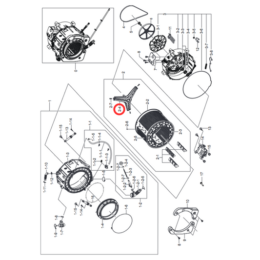 DC97-14369G Samsung Front Load Washing Machine Drum Flange Shaft Spider