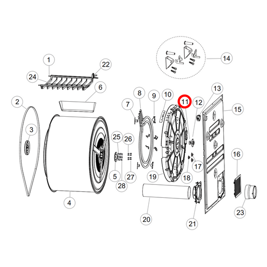 H0020203069 Fisher & Paykel Dryer Rear Drum Bearing