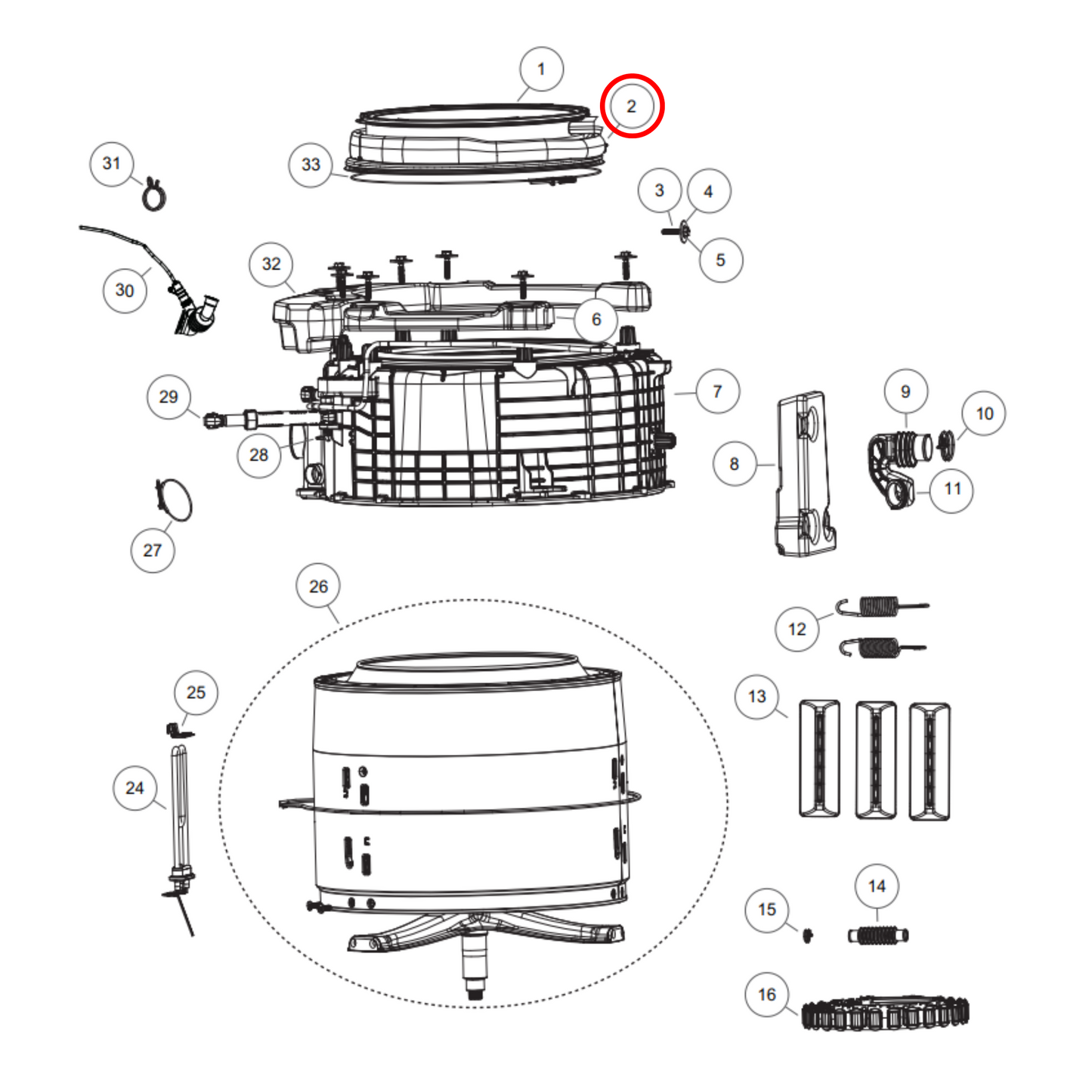 H0020300940C Fisher & Paykel, Haier Washing Machine Door Seal