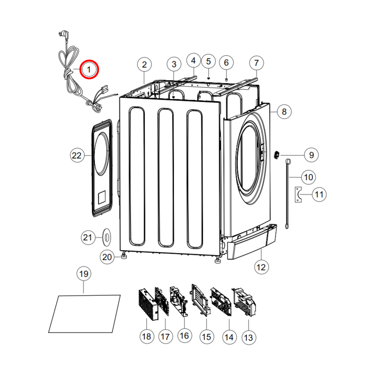 H0020400196FD Haier, Fisher & Paykel Front Load Washing Machine Power Cord