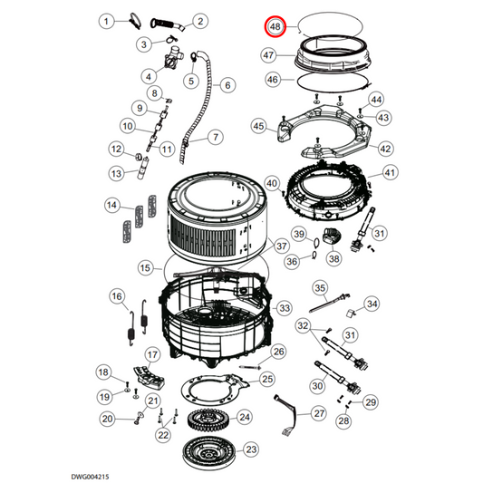 H0020600081A Fisher & Paykel Front Load Washing Machine Door Seal Clamp - H0020600081