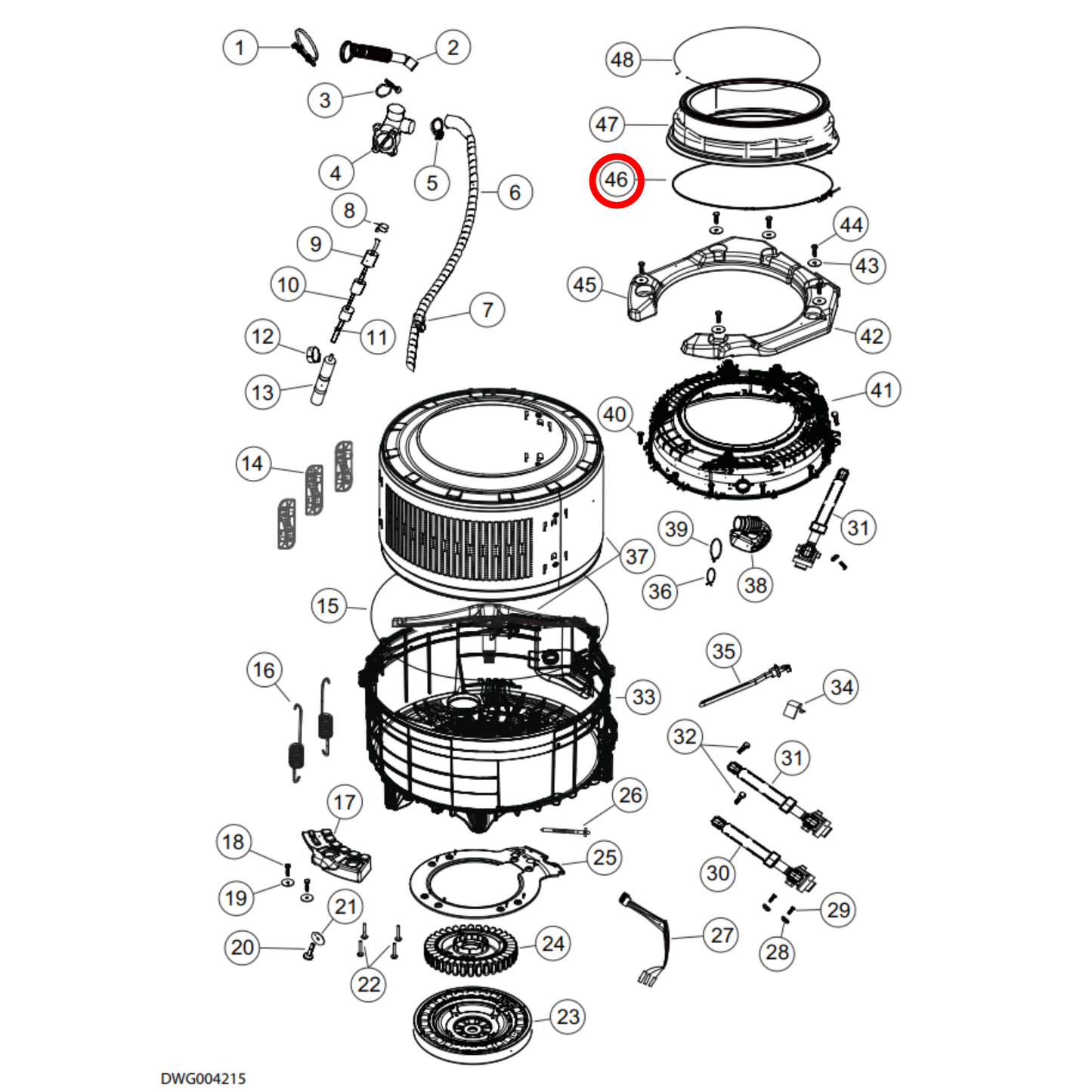 H0020600211 Fisher & Paykel, Haier Front Load Washing Machine Door Seal Wire Clamp