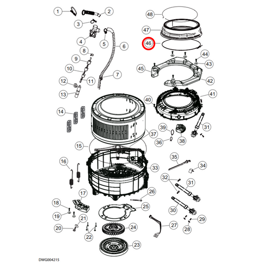 H0020600211 Fisher & Paykel, Haier Front Load Washing Machine Door Seal Wire Clamp