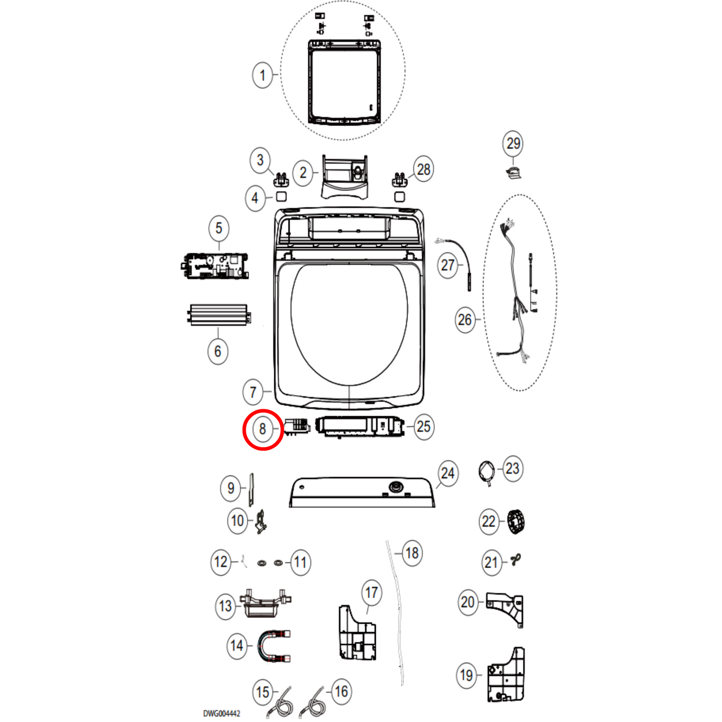 H0034001068A Fisher & Paykel, Haier Washing Machine Door Lock