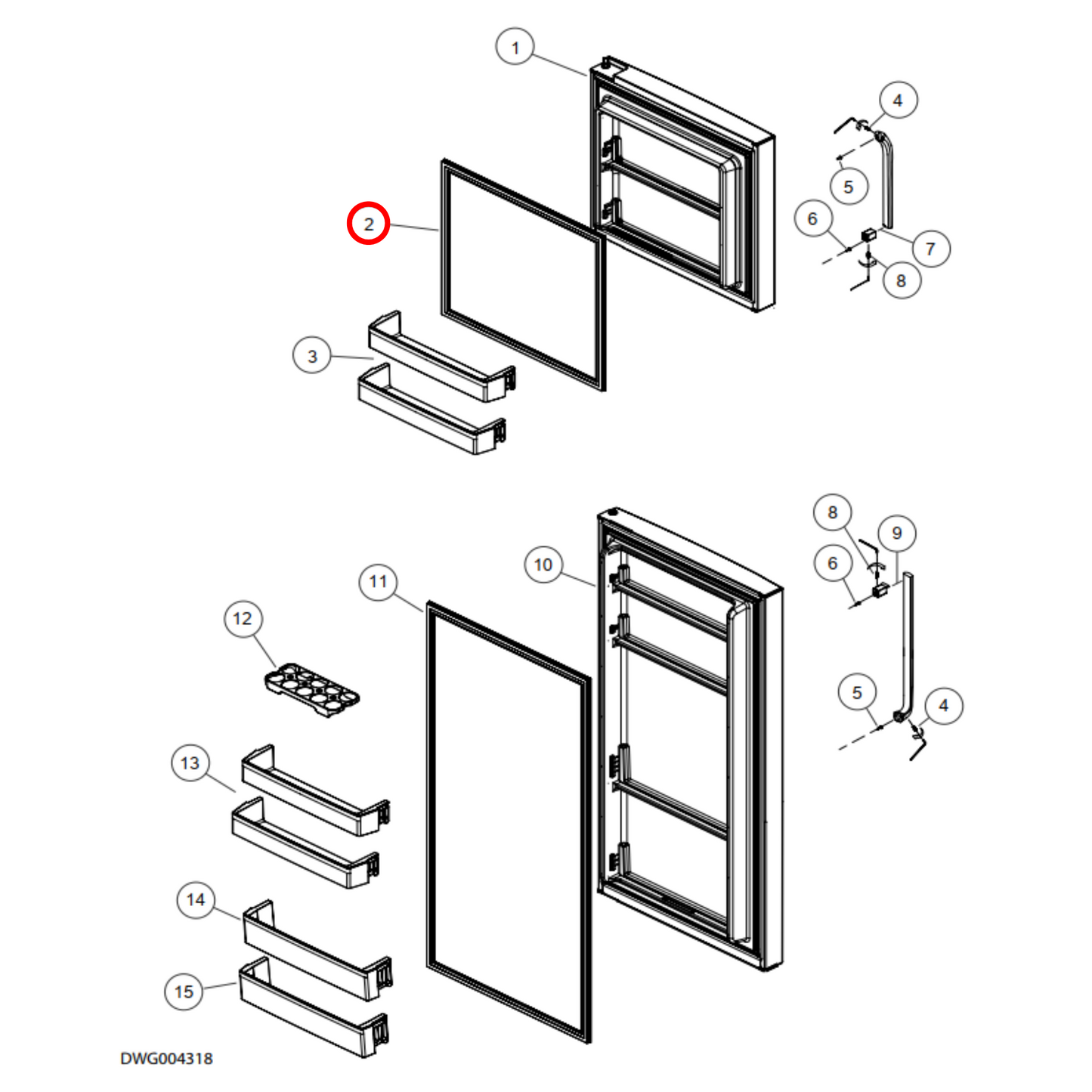 H0060845930BN Fisher & Paykel, Haier Fridge Door Seal For Freezer