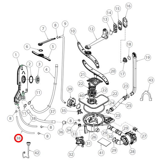 H0120200543B Fisher & Paykel Dishwasher Spray Hose