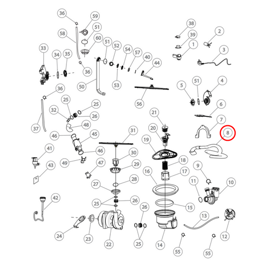 H0120201481 Fisher & Paykel, Haier Dishwasher Drain Hose 90 Deg Elbow - W075