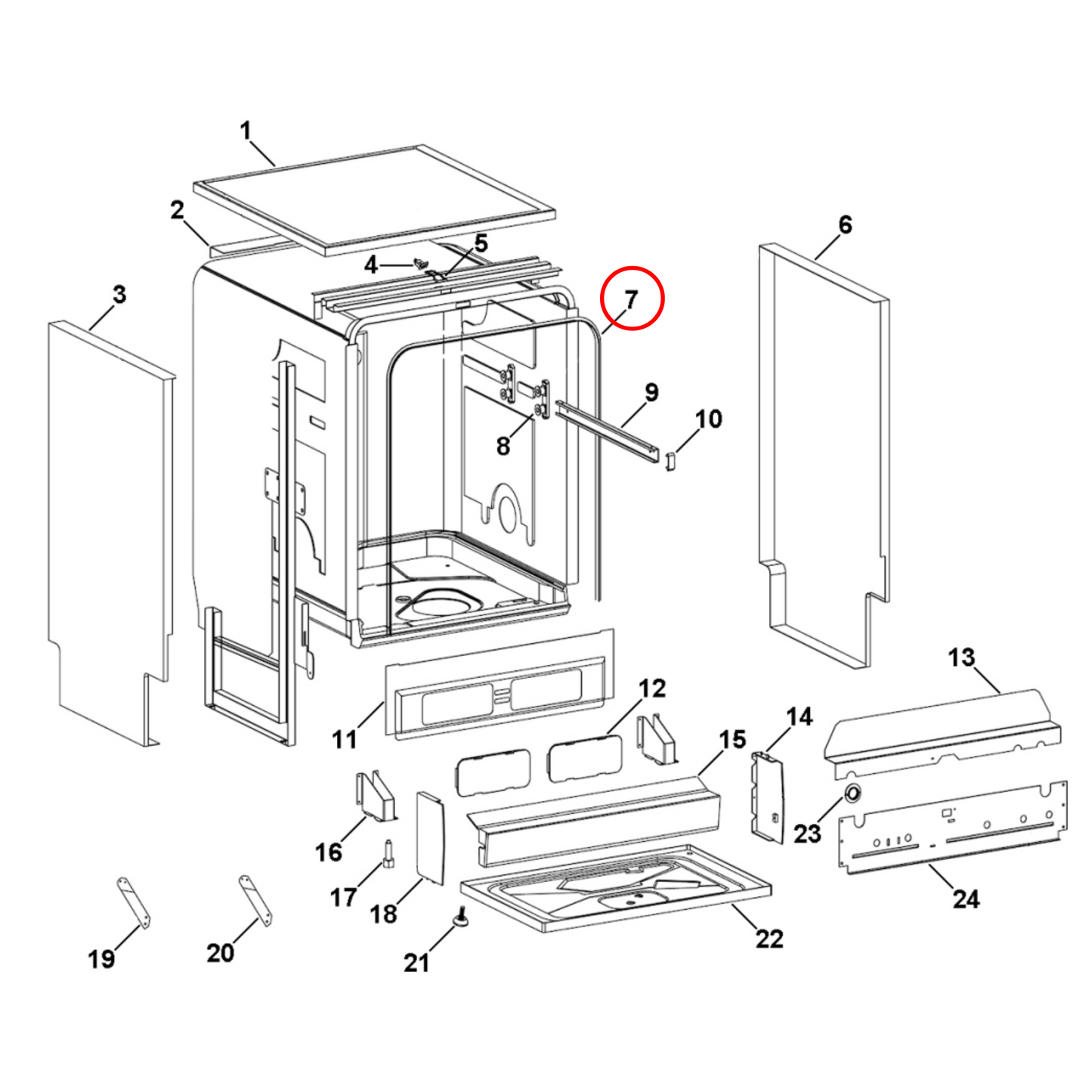 H0120300248 Fisher & Paykel, Haier Dishwasher Upper Tub Seal