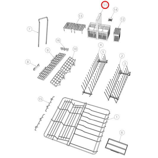 H0120802868B Fisher & Paykel Dishwasher Cuterly Basket - 522629