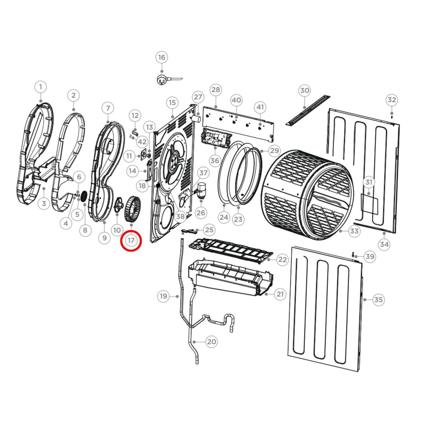 H0180800230 Fisher & Paykel Dryer Fan & Shaft