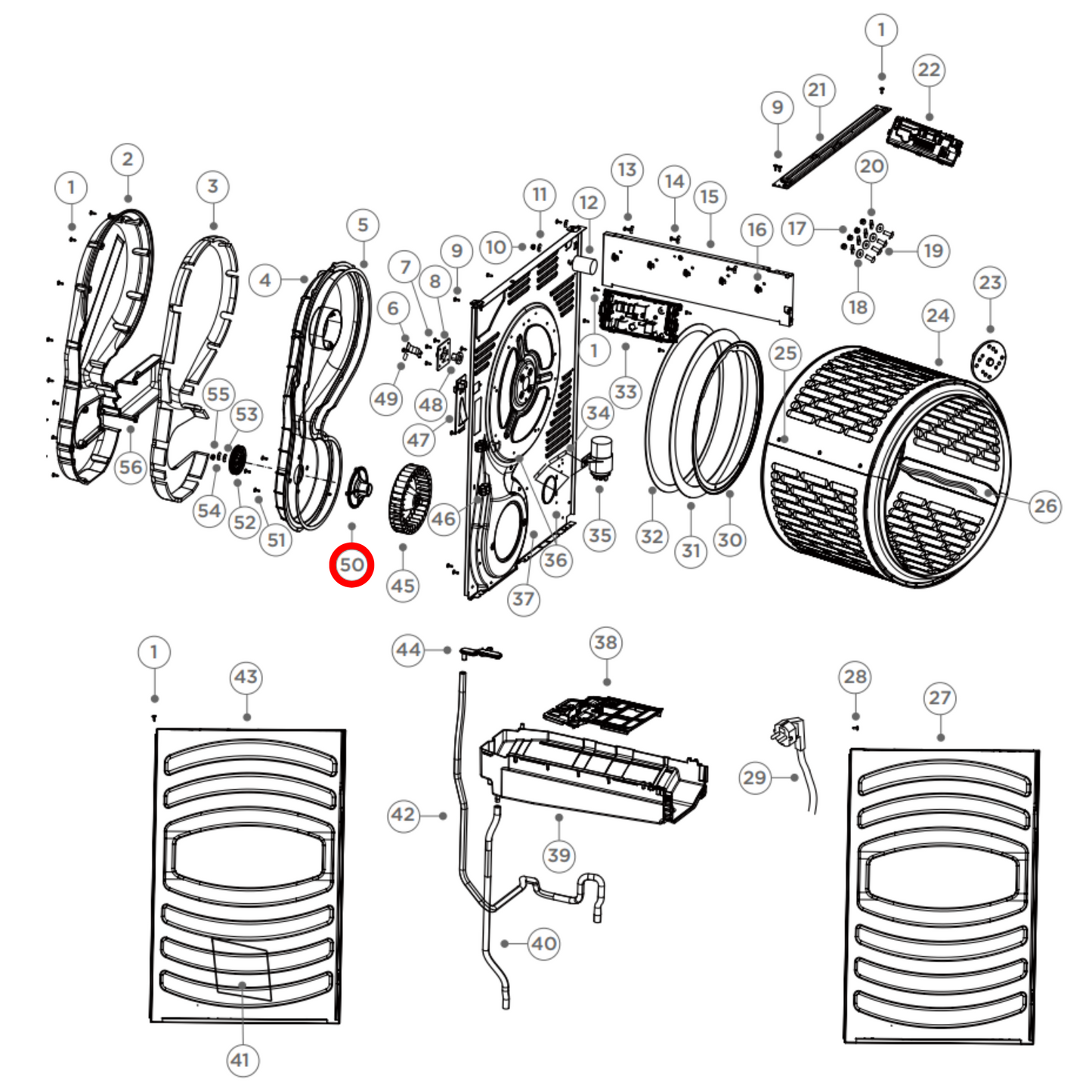 H0180800252 Fisher & Paykel Dryer Fan Bearing Support