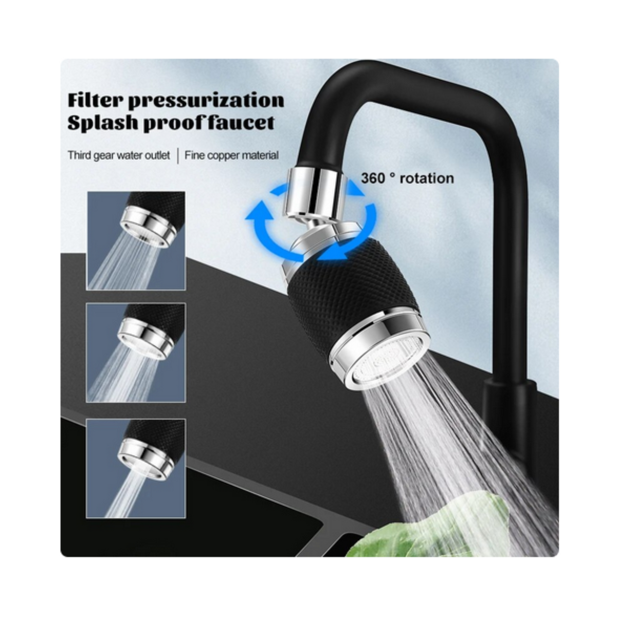 Kitchen Faucet Filter Aerator 360 Degree Rotable Spray