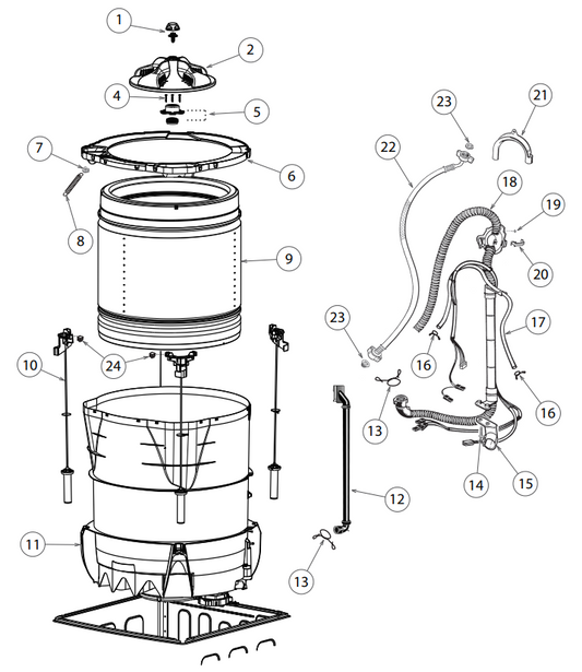 424569P Fisher & Paykel Washing Machine Suspension Kit 685 - 421841P