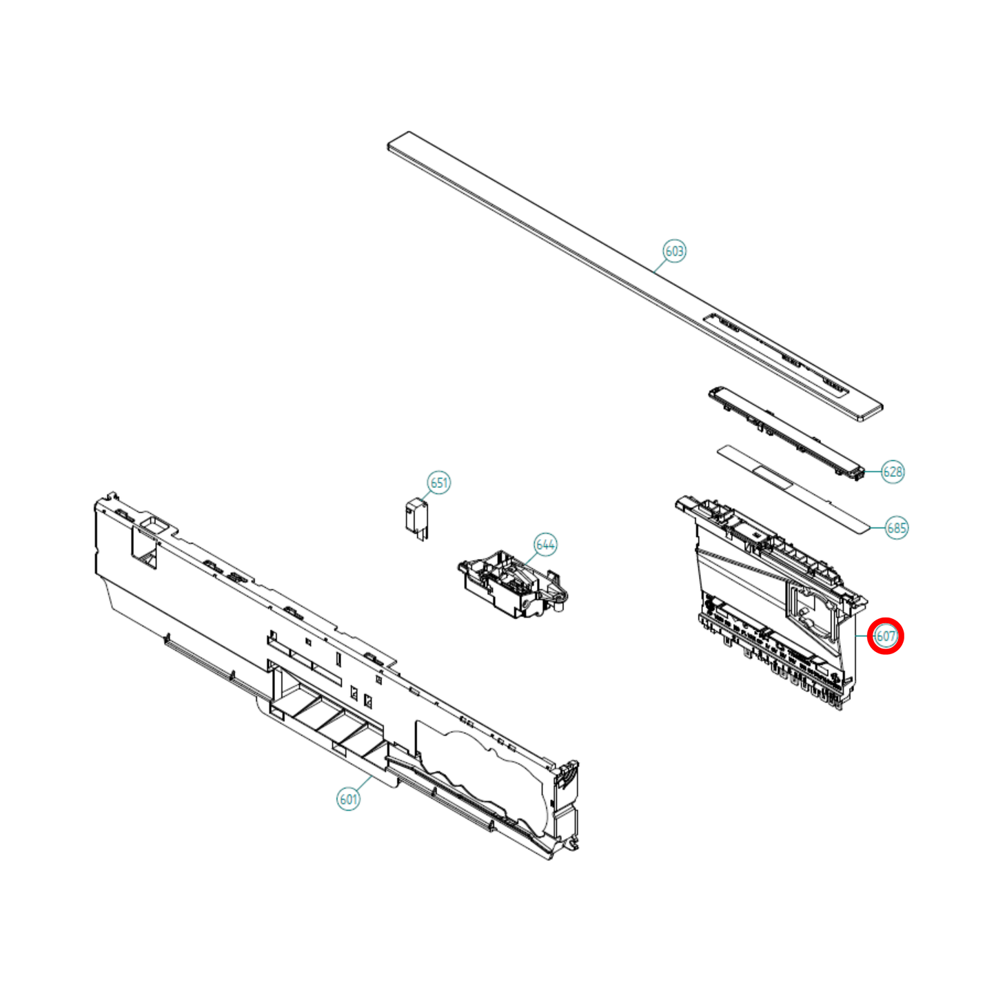 546318 Asko Dishwasher Control Unit DW90.2 1-LCD SSNO Diverter