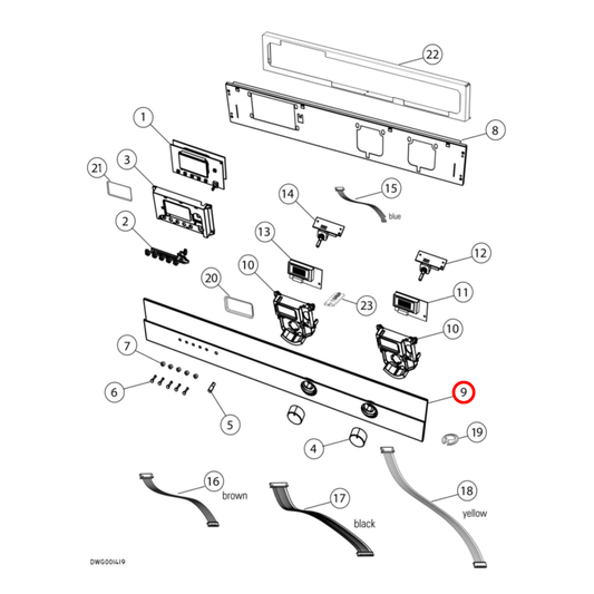 547251 Fisher & Paykel Oven Kit Control Panel Bezel Sgl Fp Sm