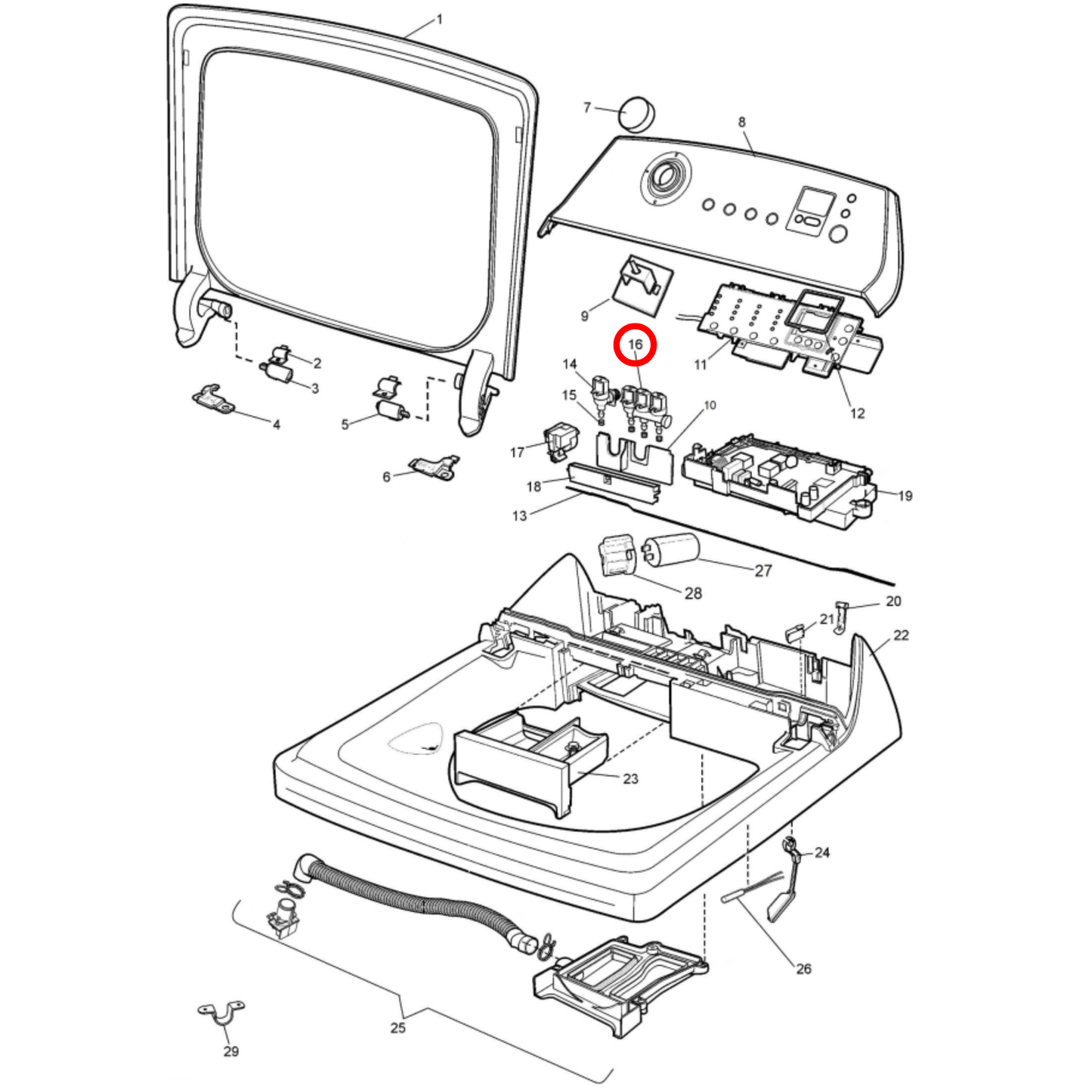 140000916035 Simpson, Westinghouse Top Load Washing Machine Triple Inlet Valve - A00091603