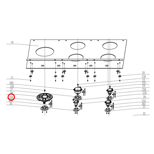 30401800008 Technika Cooktop Thermocouple Wok - 32312010, PA210006003